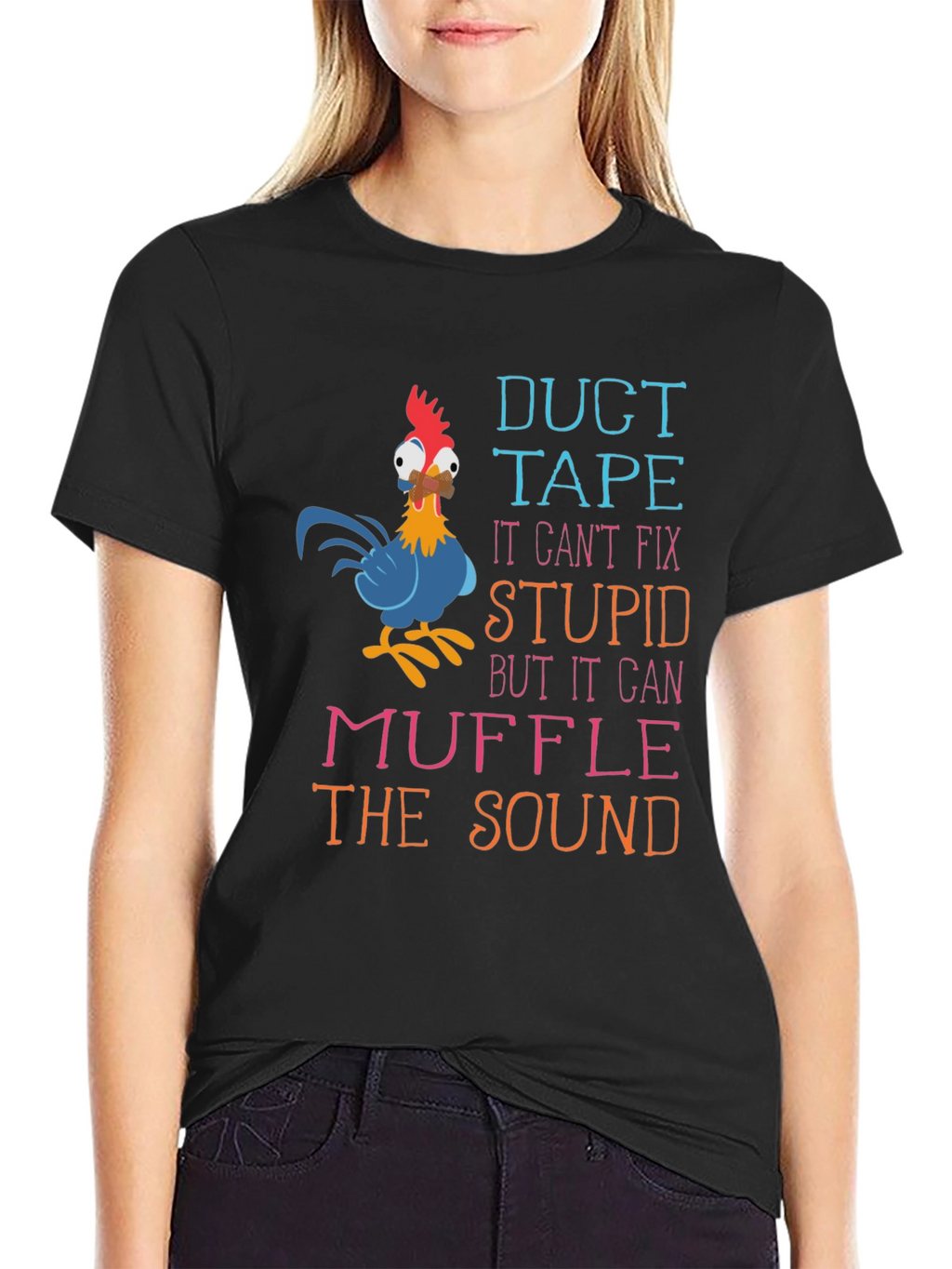 Duct Tape Fix Stupid Humor Graphic T-Shirt