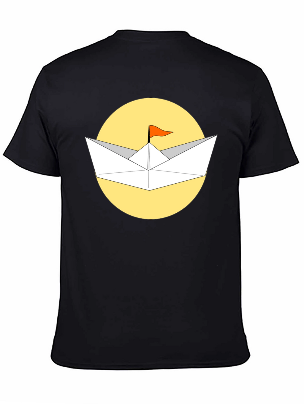 Paper Boat T-Shirt - Black Cotton Graphic Tee