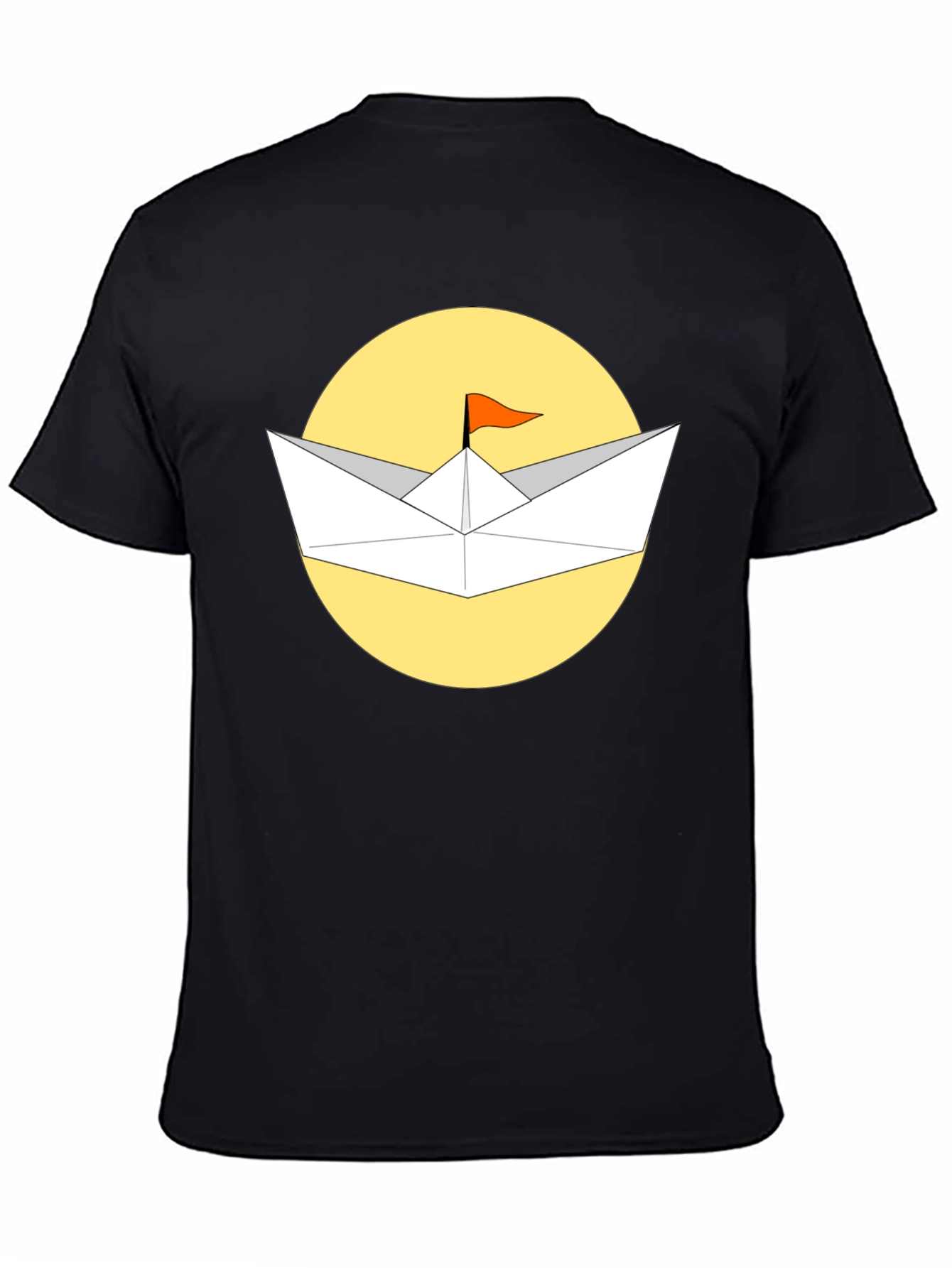 Paper Boat T-Shirt - Black Cotton Graphic Tee
