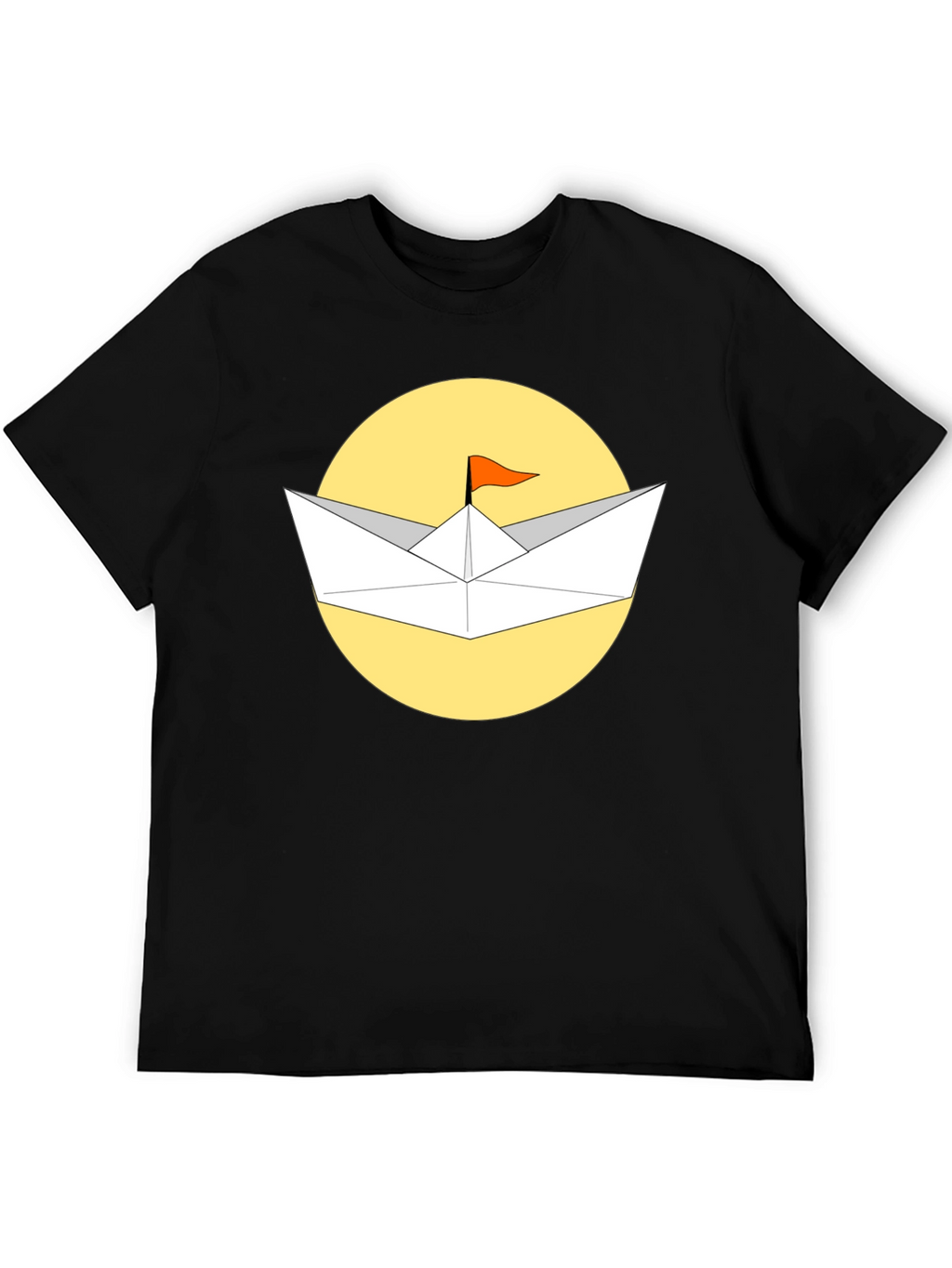 Paper Boat T-Shirt - Black Cotton Graphic Tee