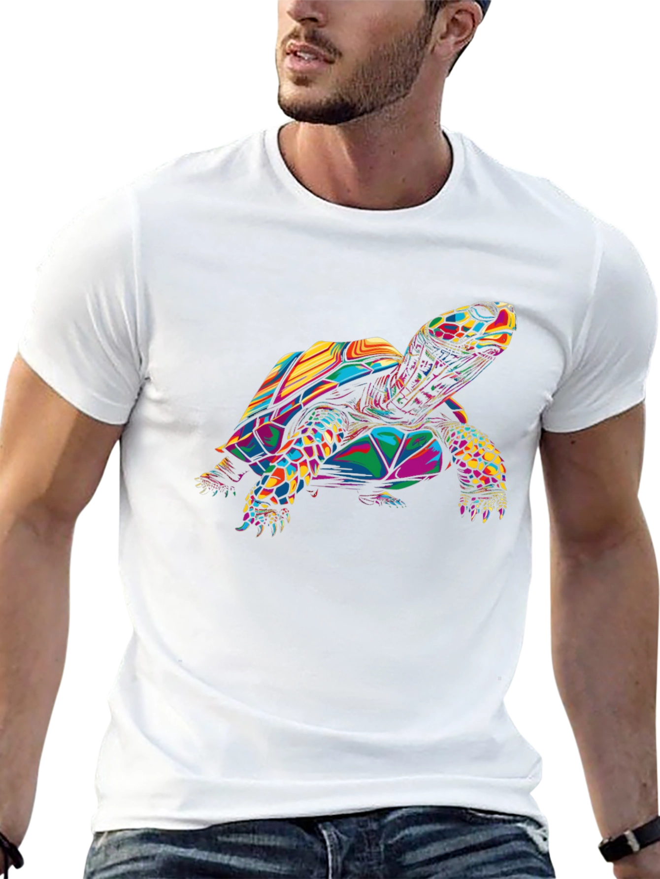 Colorful Turtle Graphic T-Shirt