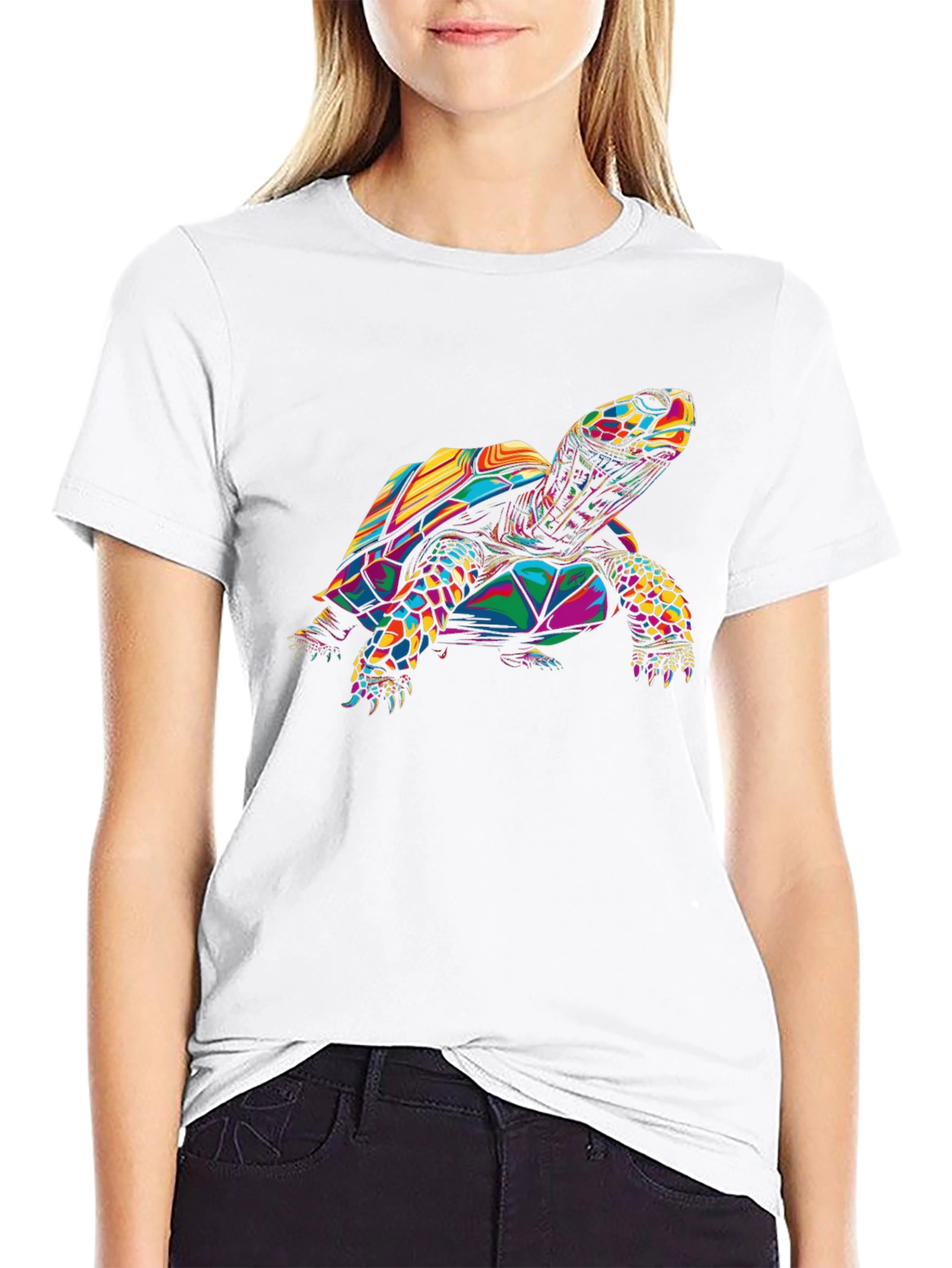 Colorful Turtle Graphic T-Shirt