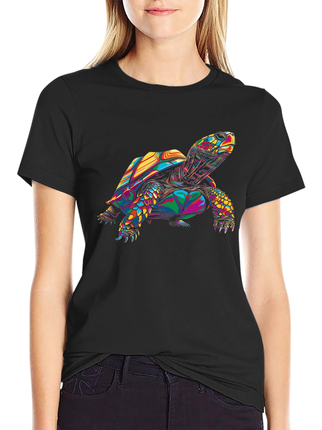 Colorful Turtle Graphic T-Shirt