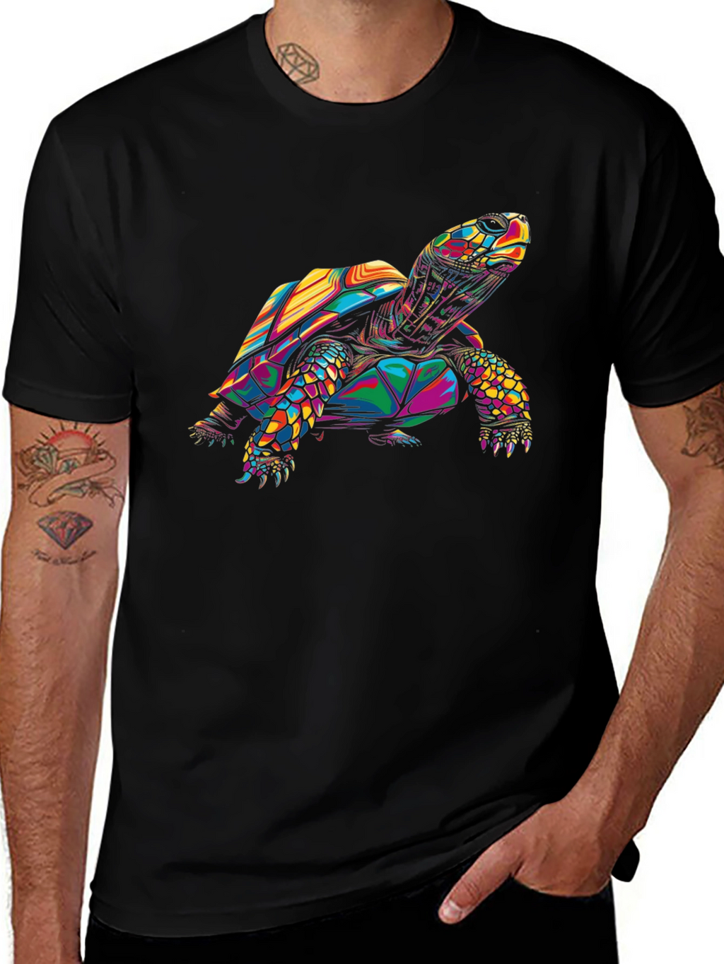 Colorful Turtle Graphic T-Shirt