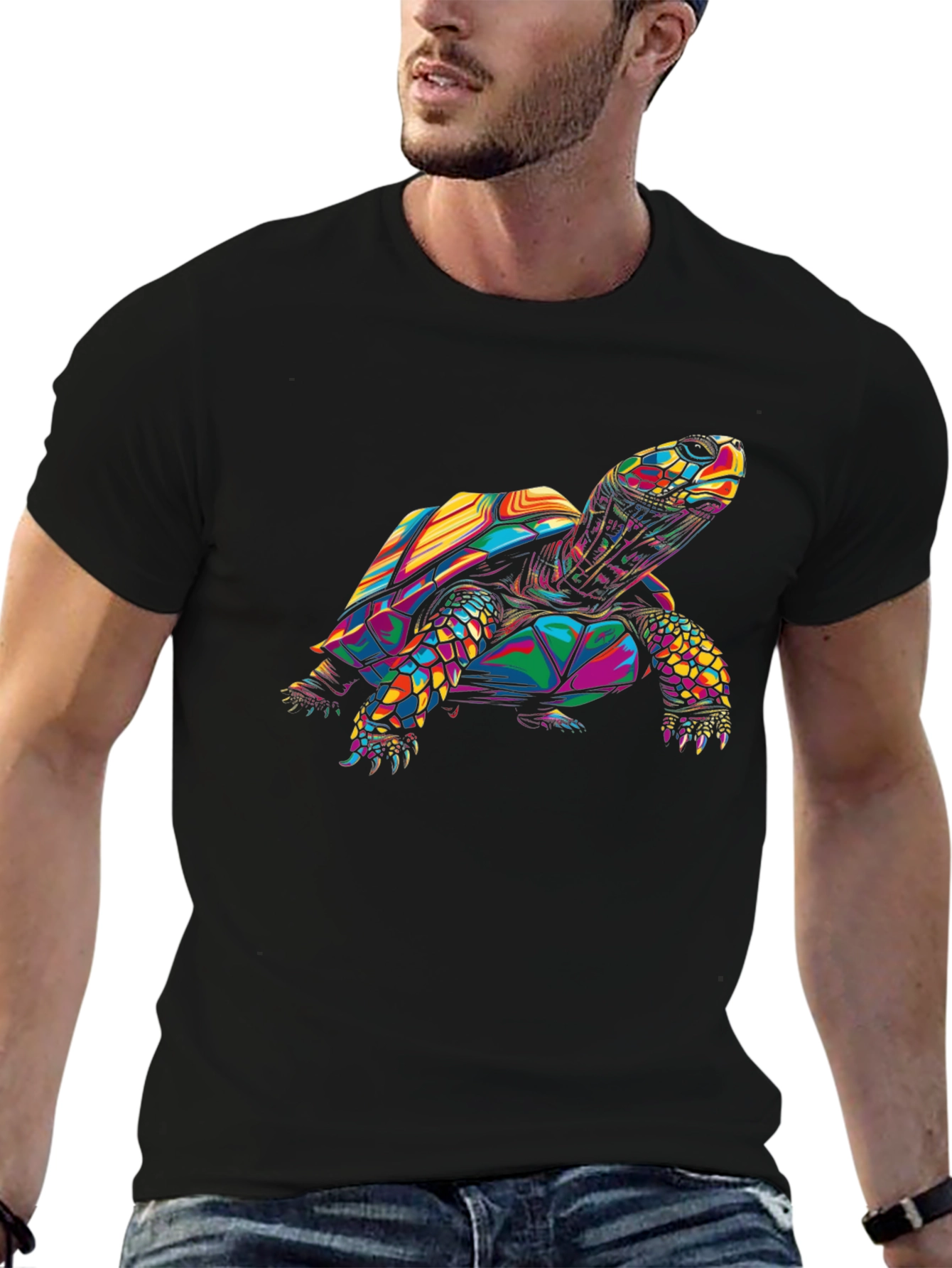 Colorful Turtle Graphic T-Shirt