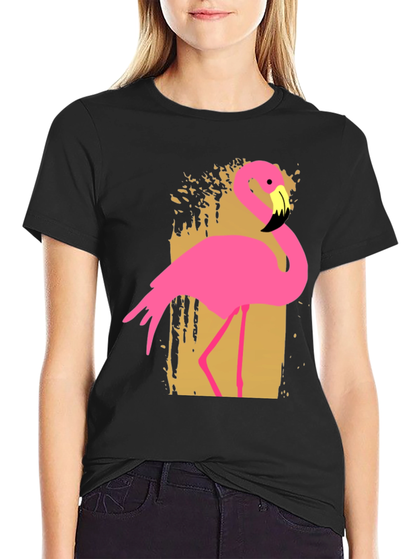 Pink Flamingo Graphic Tee - Tropical Style