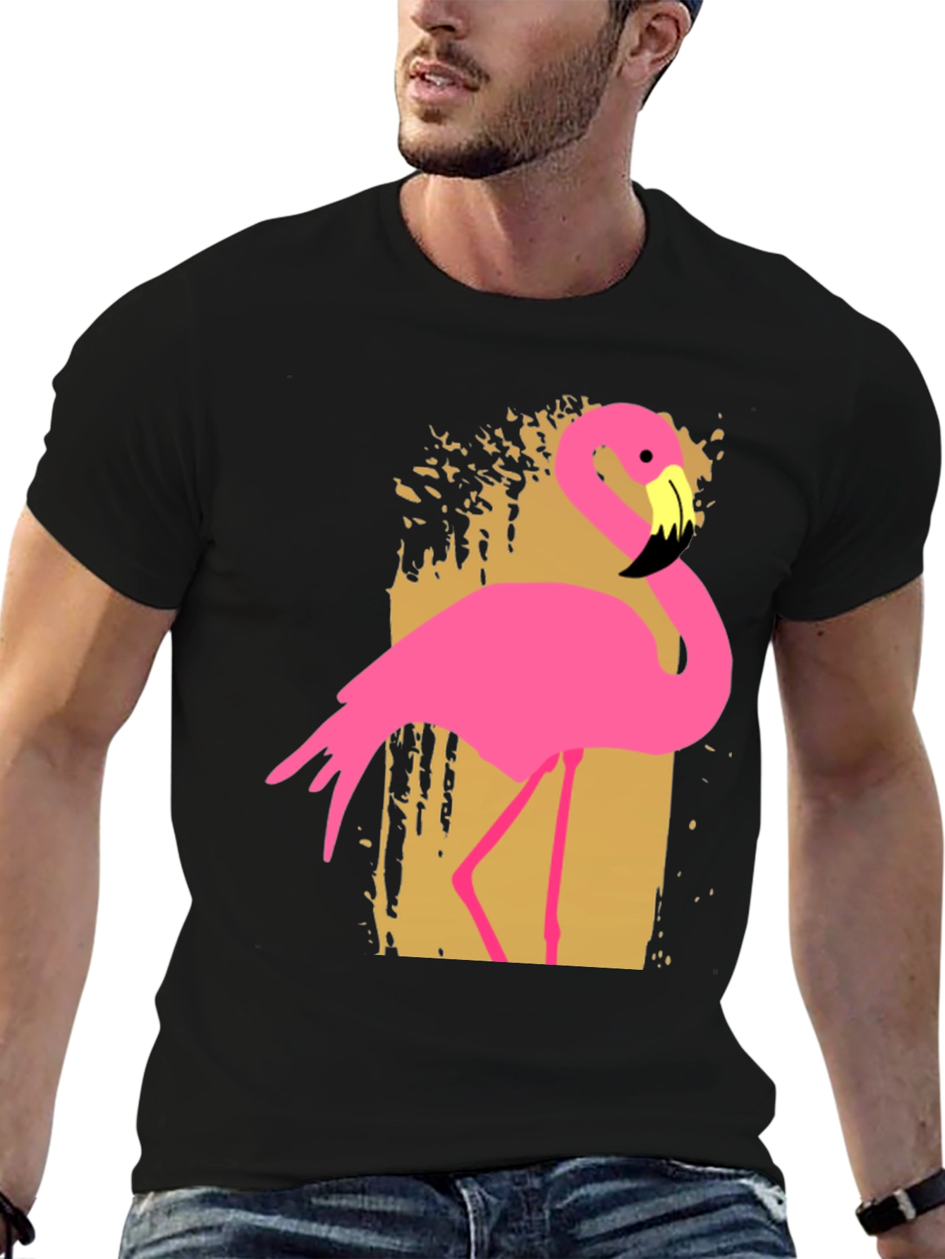 Pink Flamingo Graphic Tee - Tropical Style