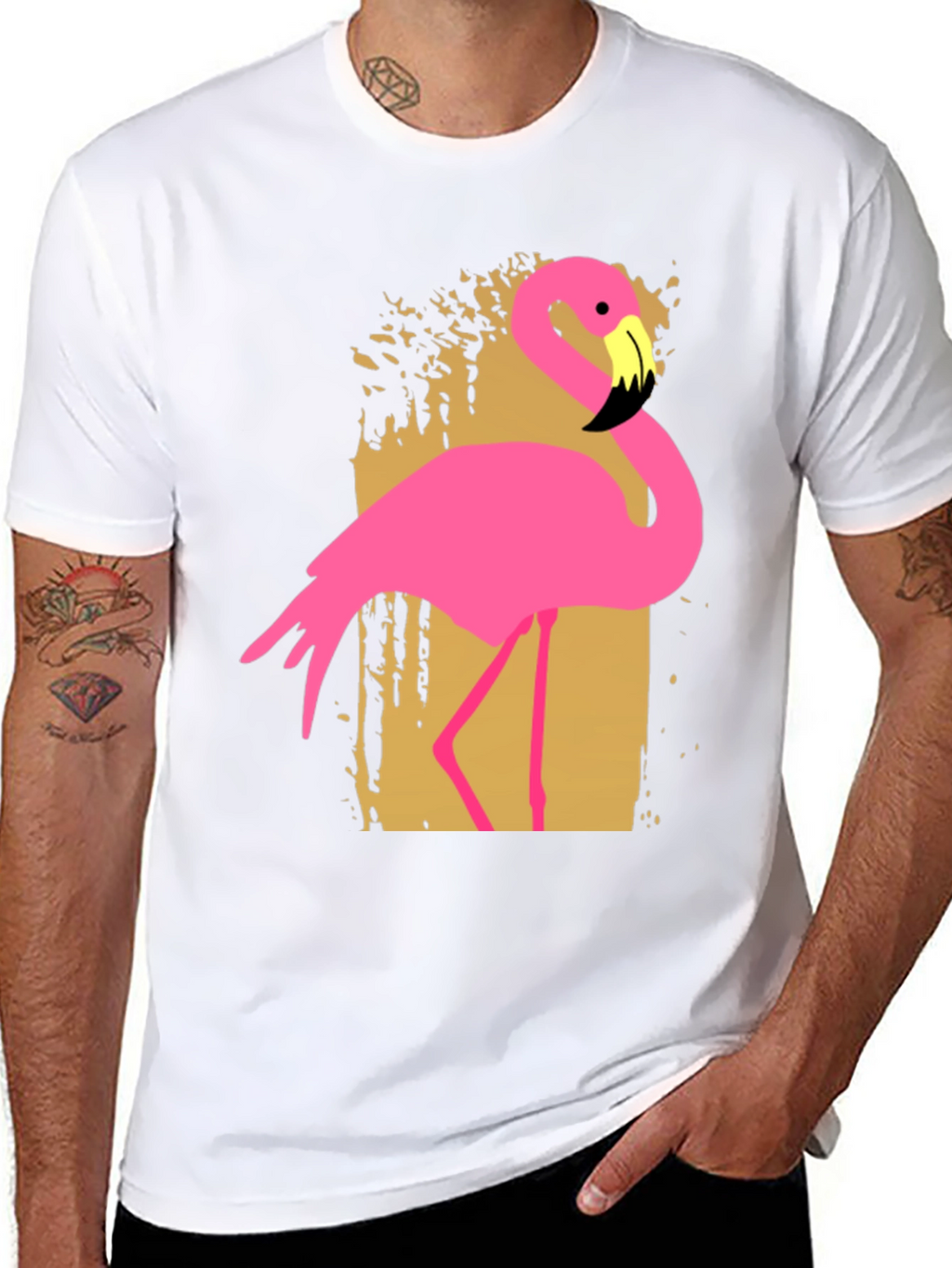 Pink Flamingo Graphic Tee - Tropical Style