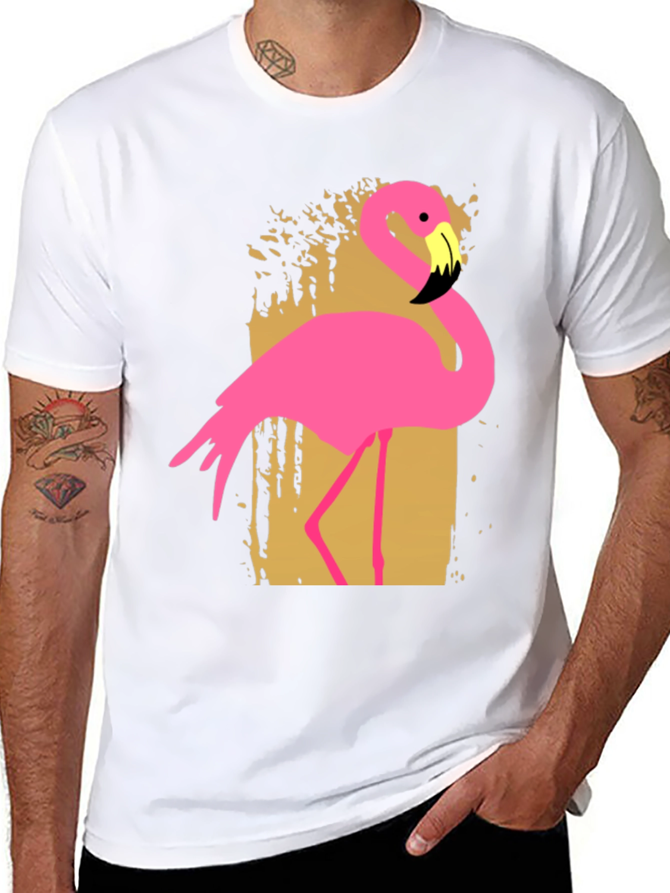 Pink Flamingo Graphic Tee - Tropical Style