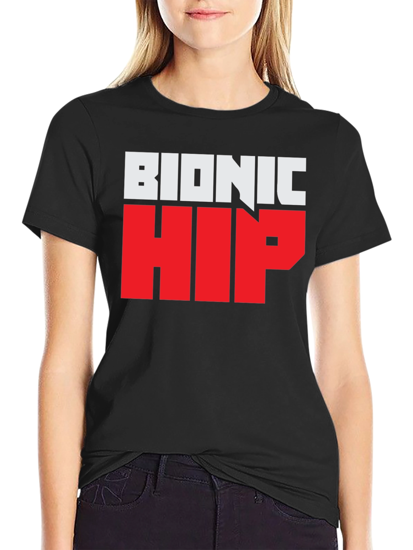 Bionic Hip Graphic Tee - Funny Novelty T-Shirt