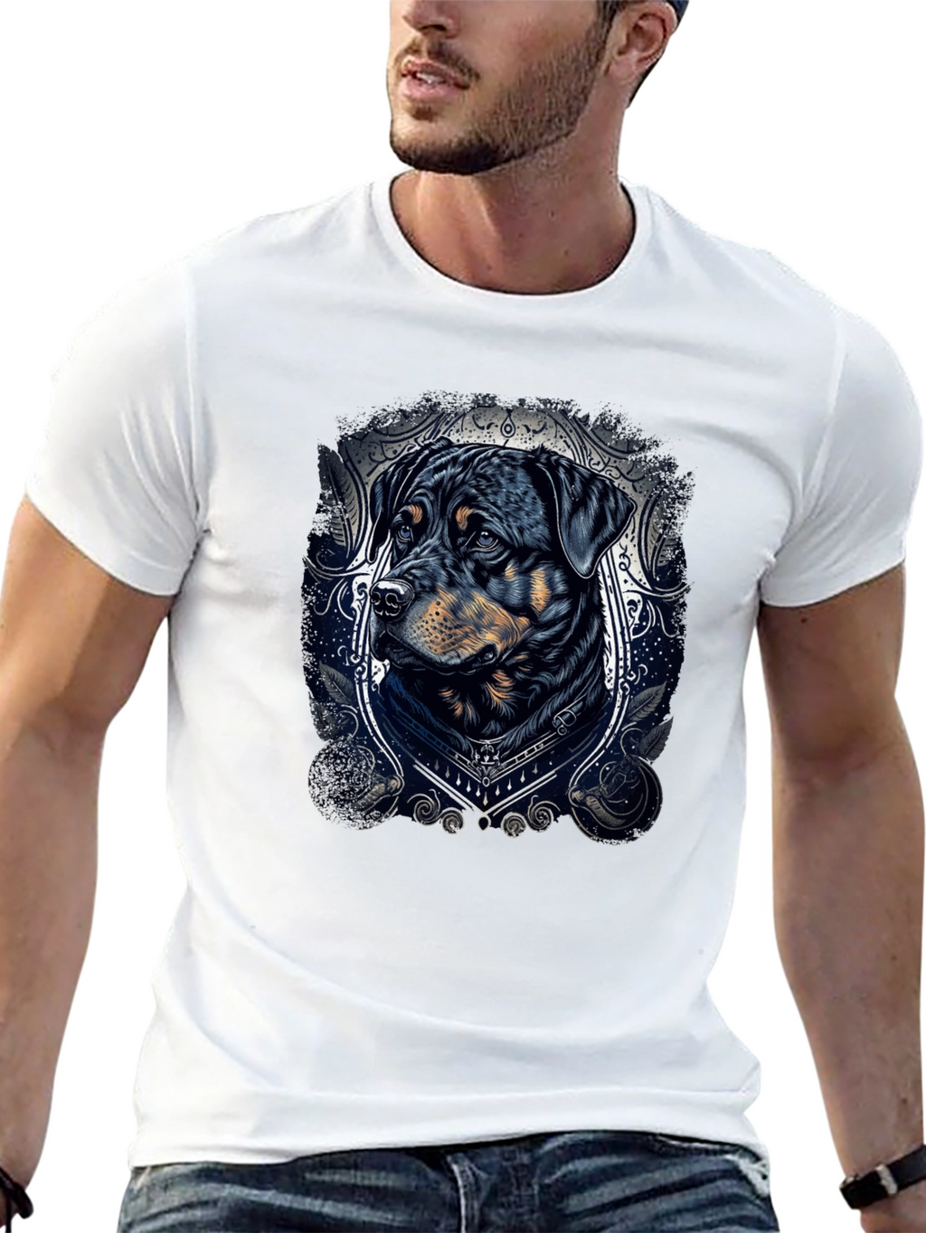 Rottweiler Dog Graphic Tee - Stylish Black T-Shirt