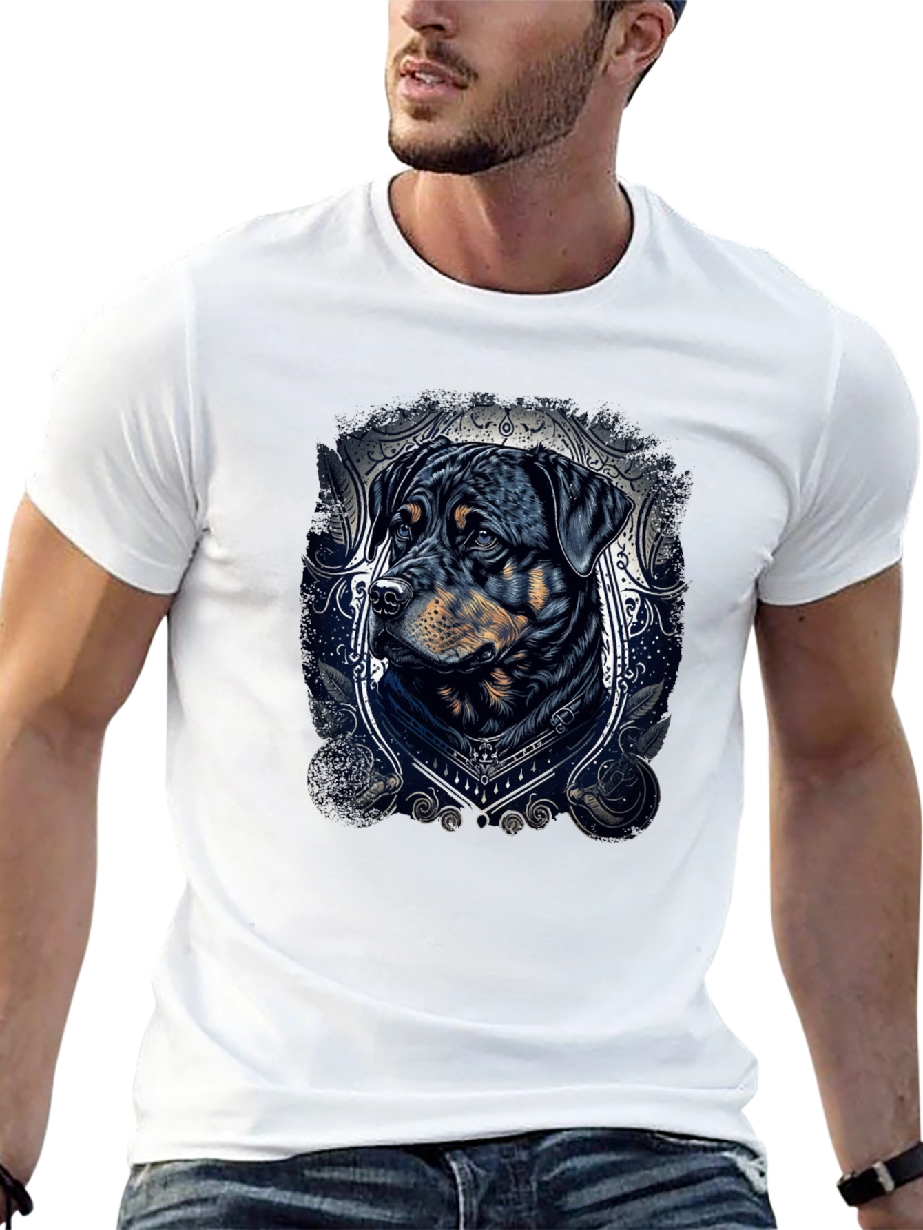 Rottweiler Dog Graphic Tee - Stylish Black T-Shirt