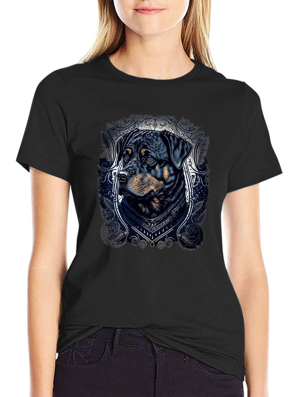 Rottweiler Dog Graphic Tee - Stylish Black T-Shirt