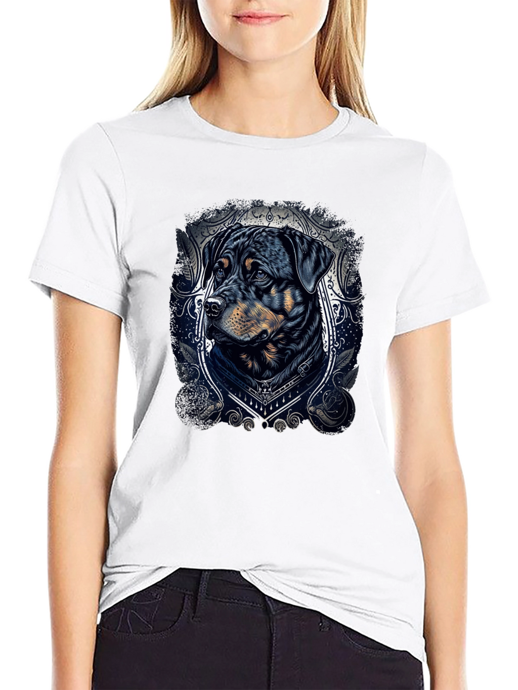 Rottweiler Dog Graphic Tee - Stylish Black T-Shirt
