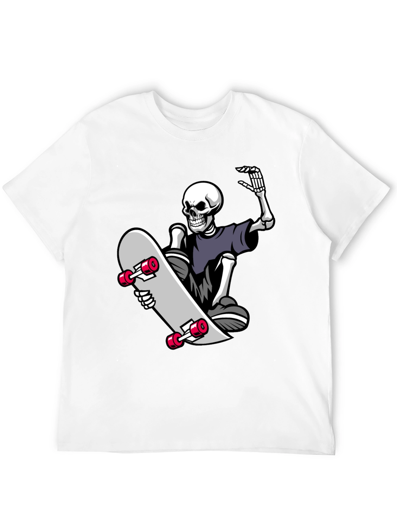 Skateboard Skeleton Graphic Tee - Black