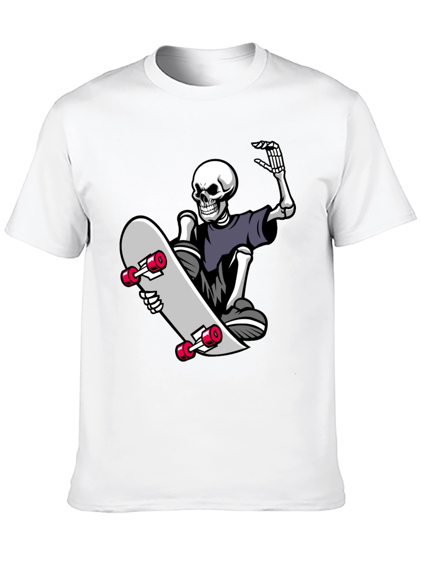 Skateboard Skeleton Graphic Tee - Black