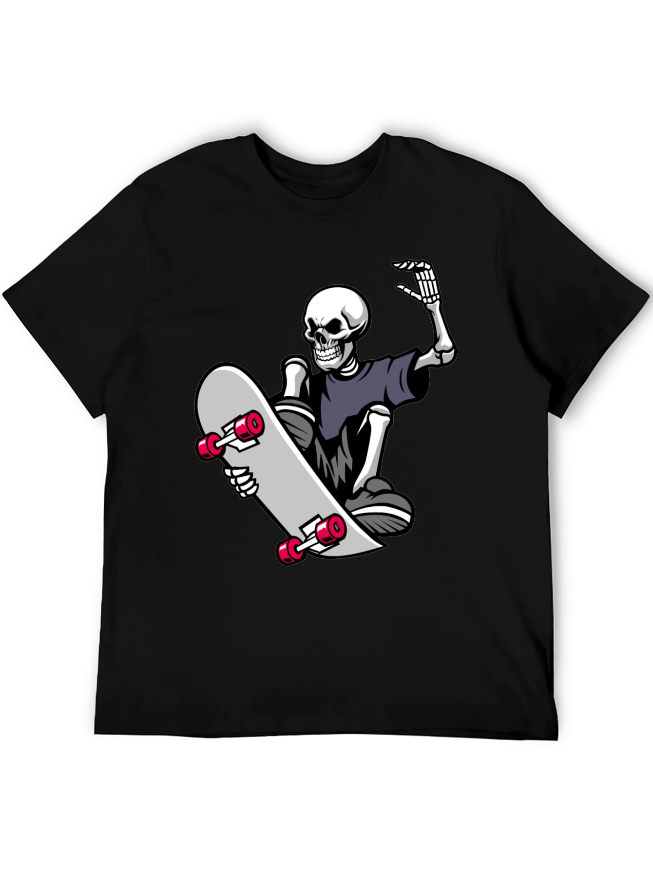 Skateboard Skeleton Graphic Tee - Black