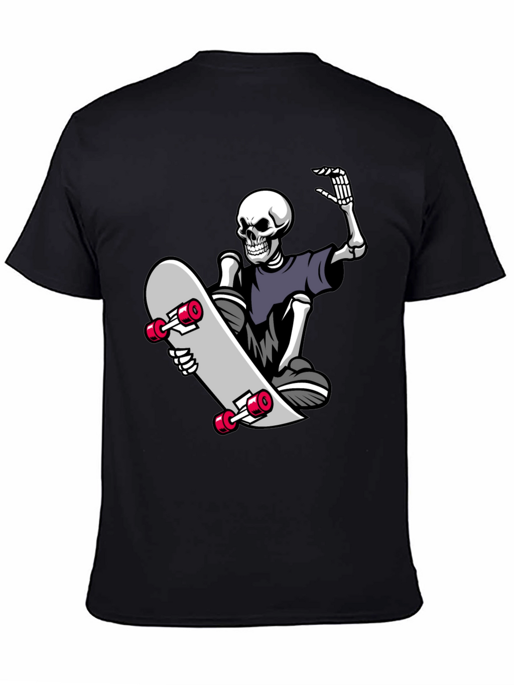 Skateboard Skeleton Graphic Tee - Black
