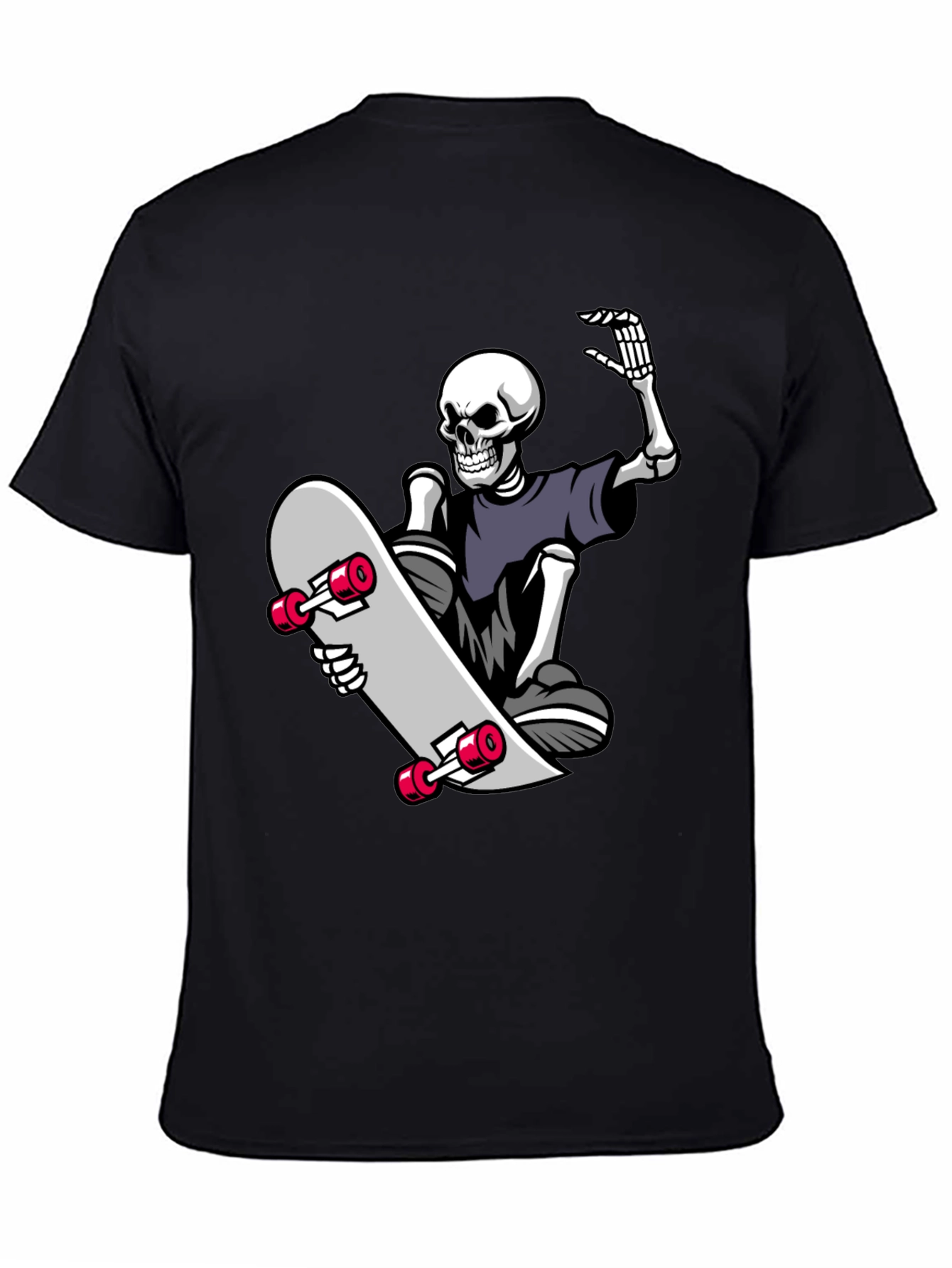 Skateboard Skeleton Graphic Tee - Black