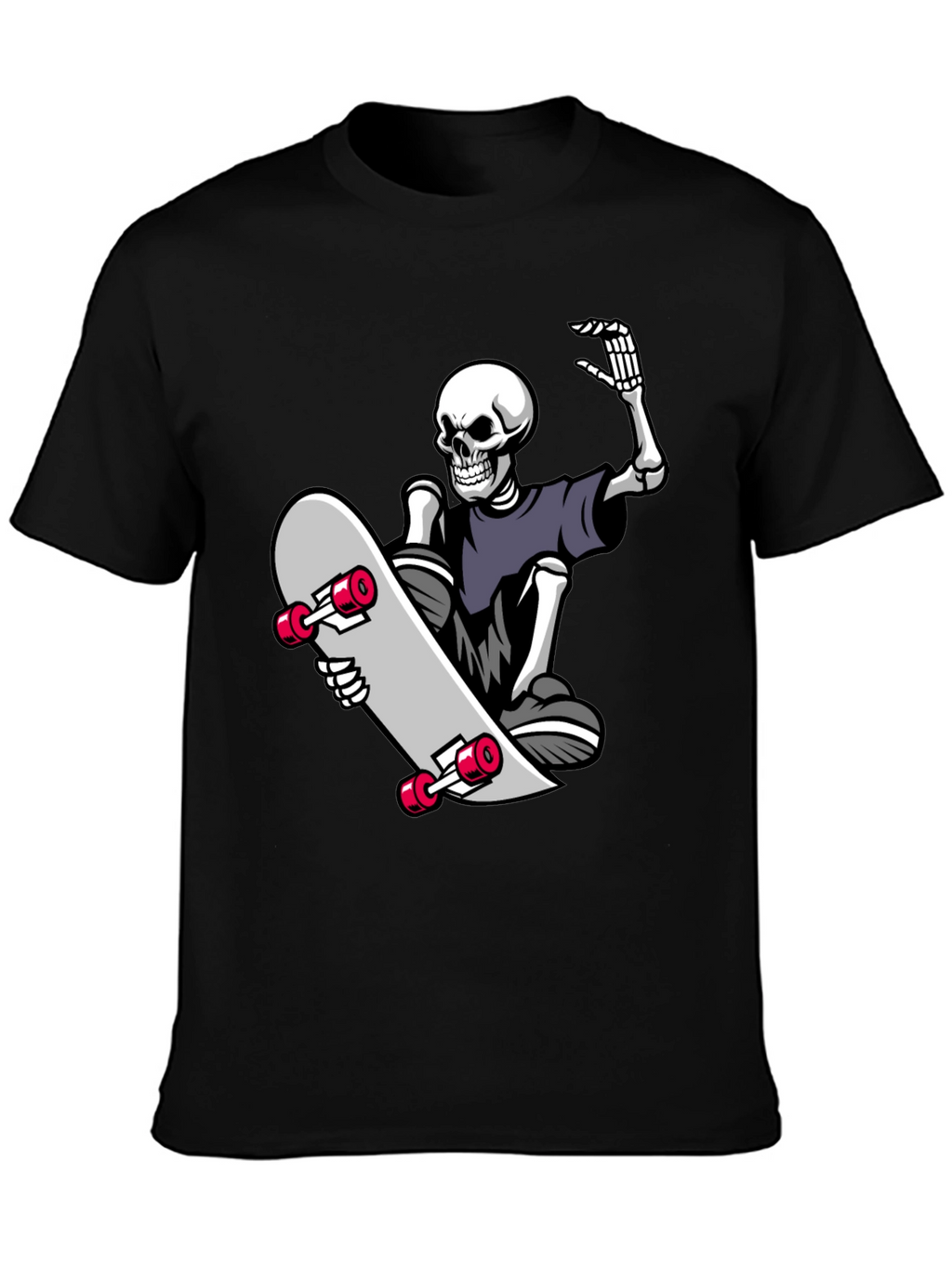 Skateboard Skeleton Graphic Tee - Black