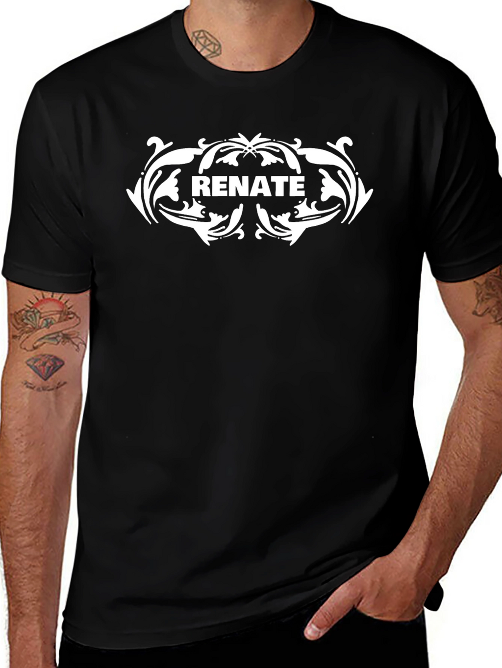Renate Graphic T-Shirt - Black Cotton Casual Wear