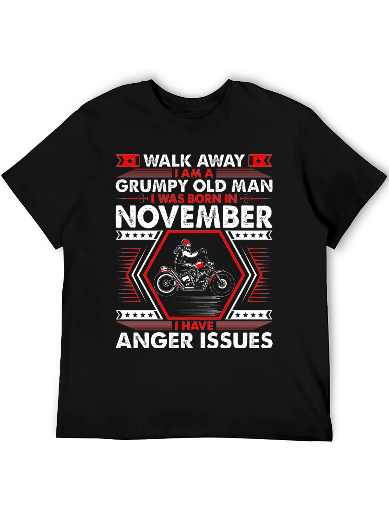 Grumpy Old Man November T-Shirt - Biker Design