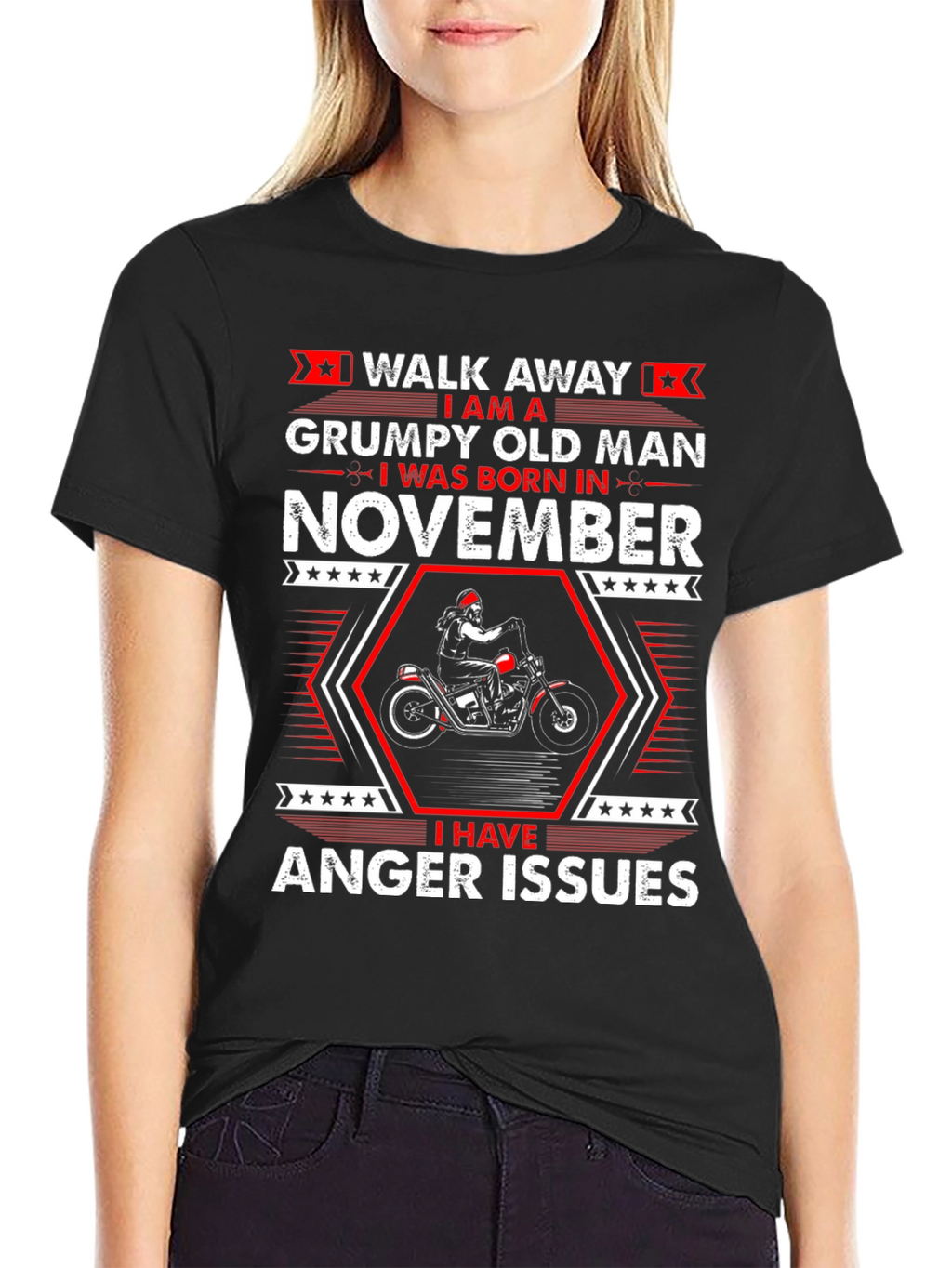 Grumpy Old Man November T-Shirt - Biker Design