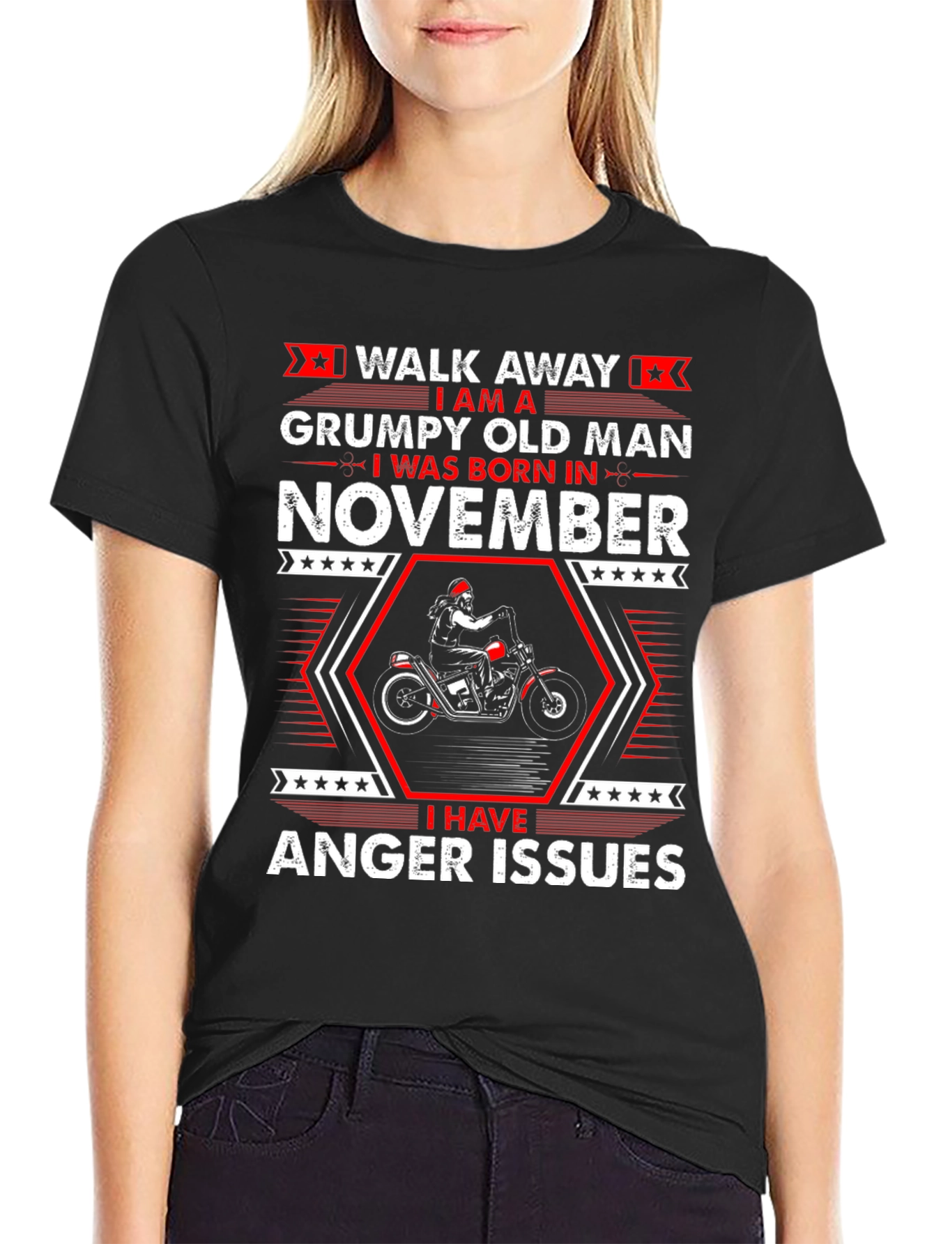 Grumpy Old Man November T-Shirt - Biker Design