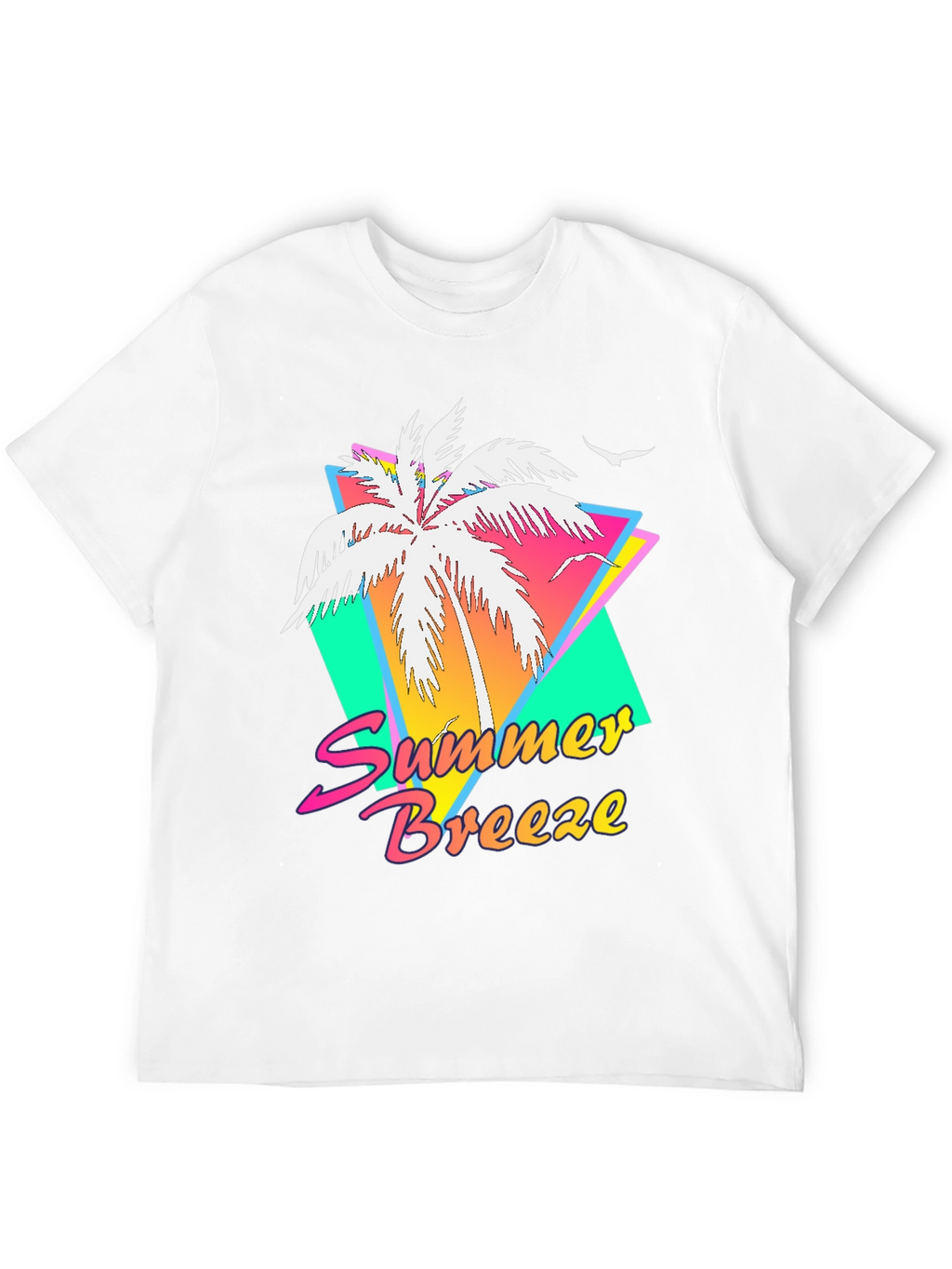 Summer Breeze Graphic Tee - Retro Palm Tree Design