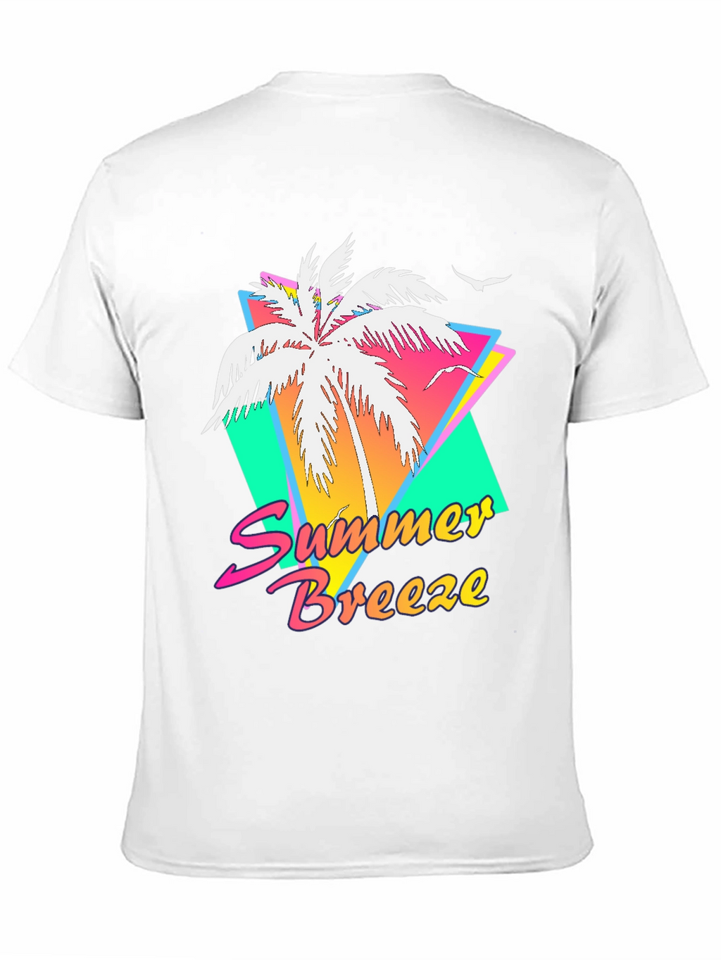 Summer Breeze Graphic Tee - Retro Palm Tree Design