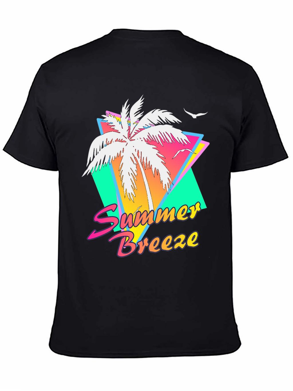 Summer Breeze Graphic Tee - Retro Palm Tree Design