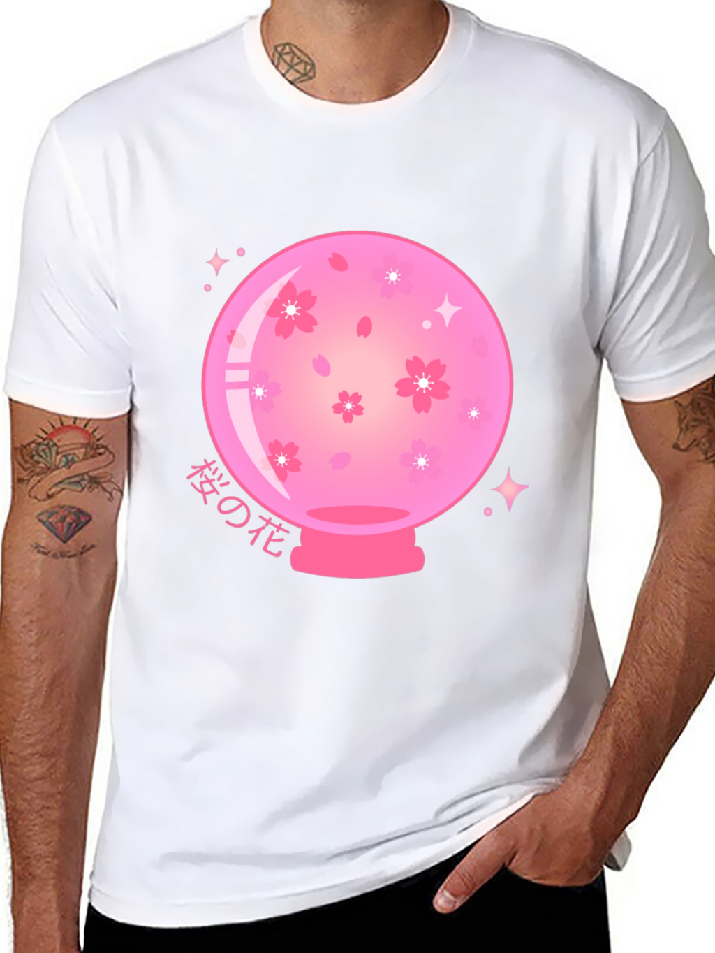 Sakura Crystal Ball Black T-Shirt