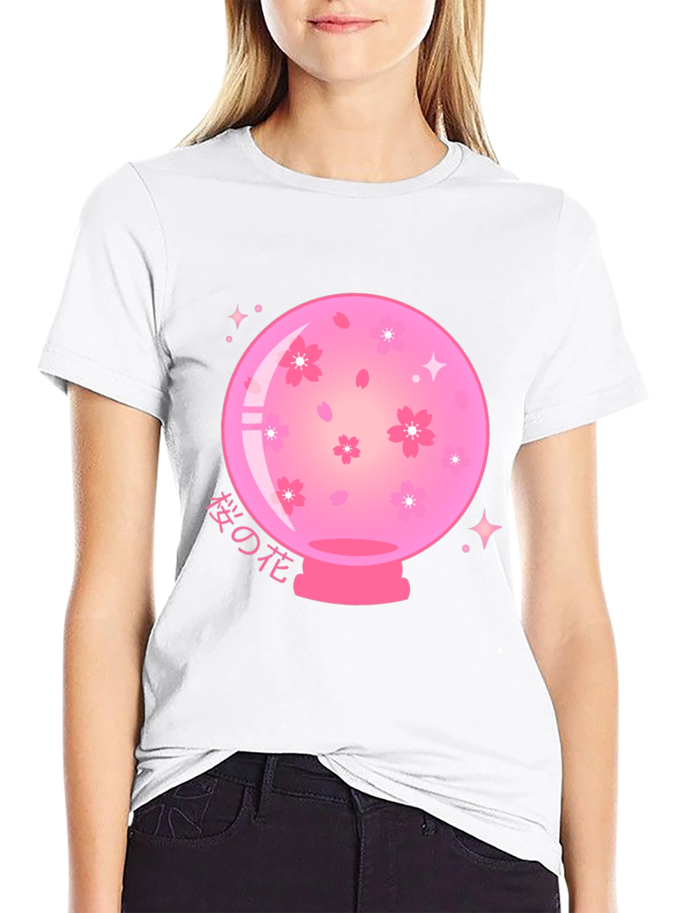 Sakura Crystal Ball Black T-Shirt