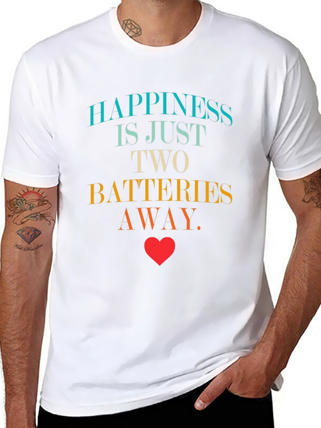 Happiness is Two Batteries Away Graphic T-Shirt