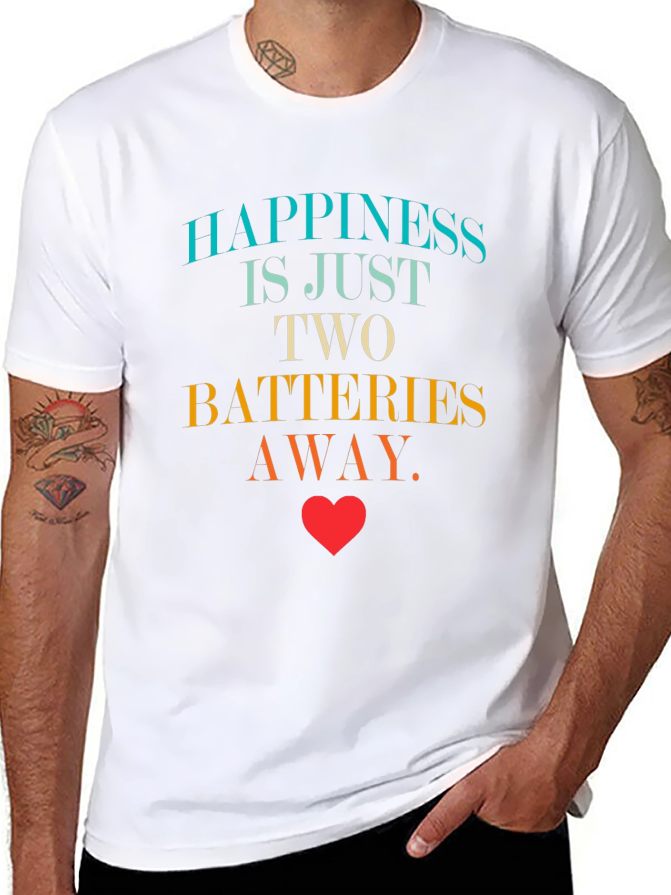 Happiness is Two Batteries Away Graphic T-Shirt