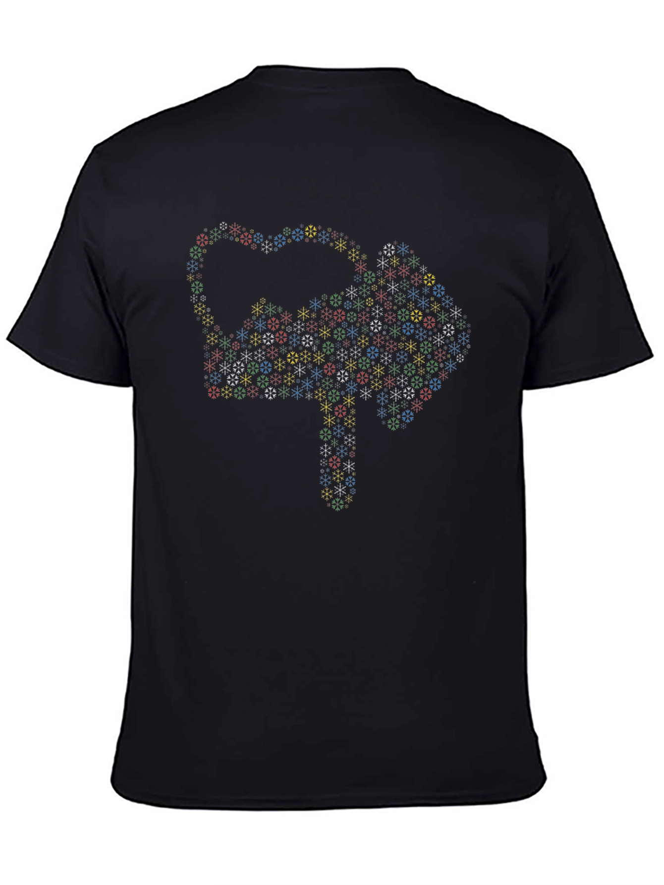 Geometric Snowflake Arrow Black T-Shirt