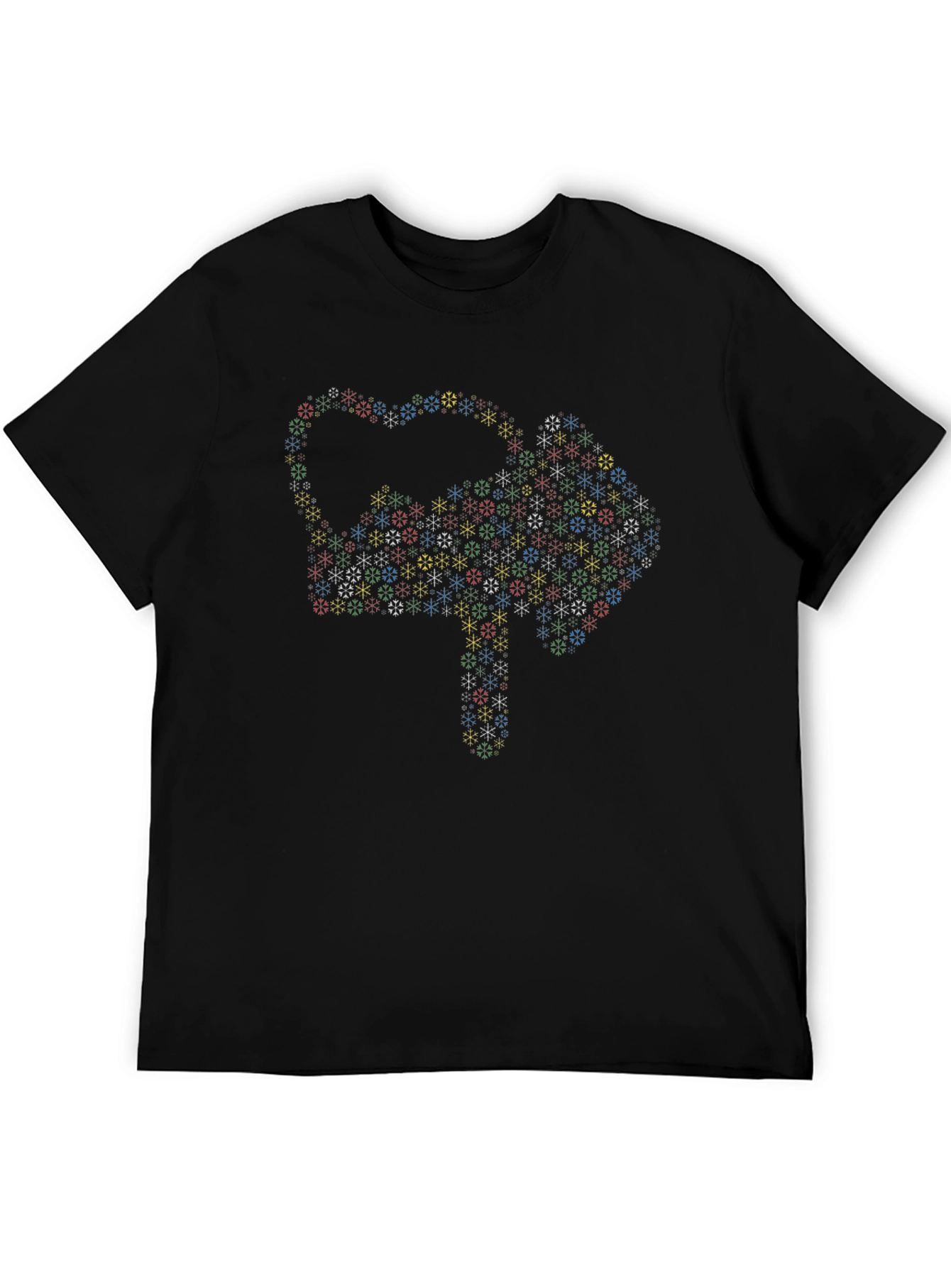 Geometric Snowflake Arrow Black T-Shirt