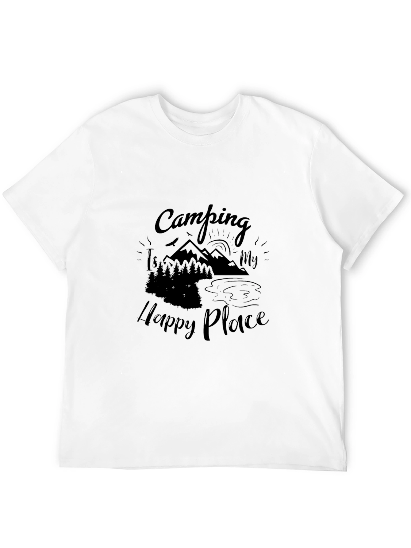 Camping Is My Happy Place Black T-Shirt
