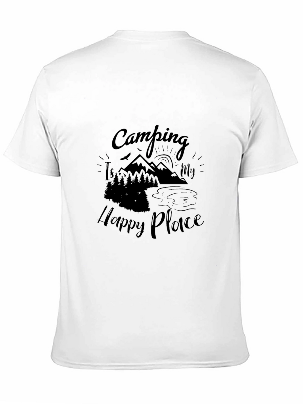 Camping Is My Happy Place Black T-Shirt