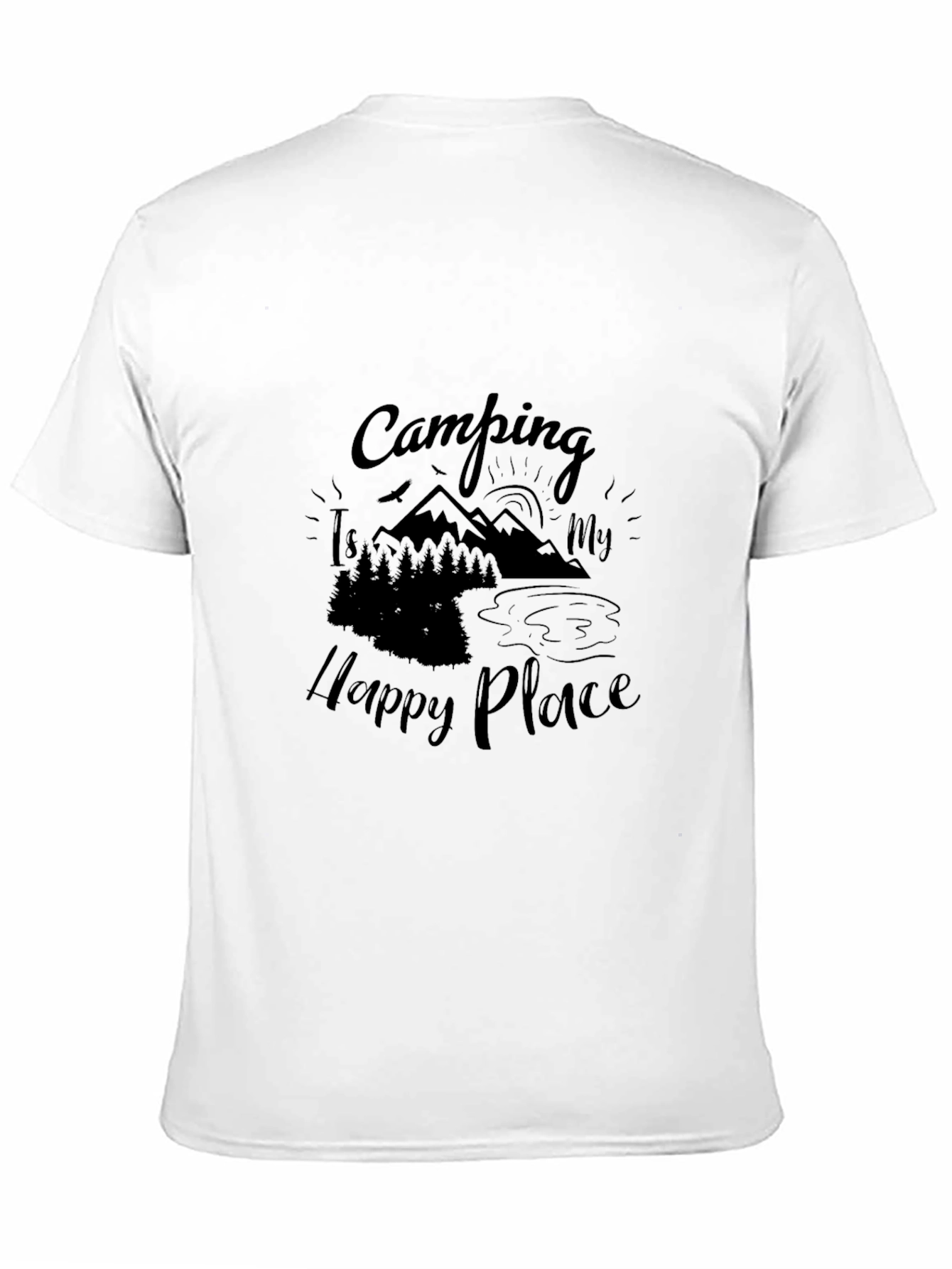 Camping Is My Happy Place Black T-Shirt