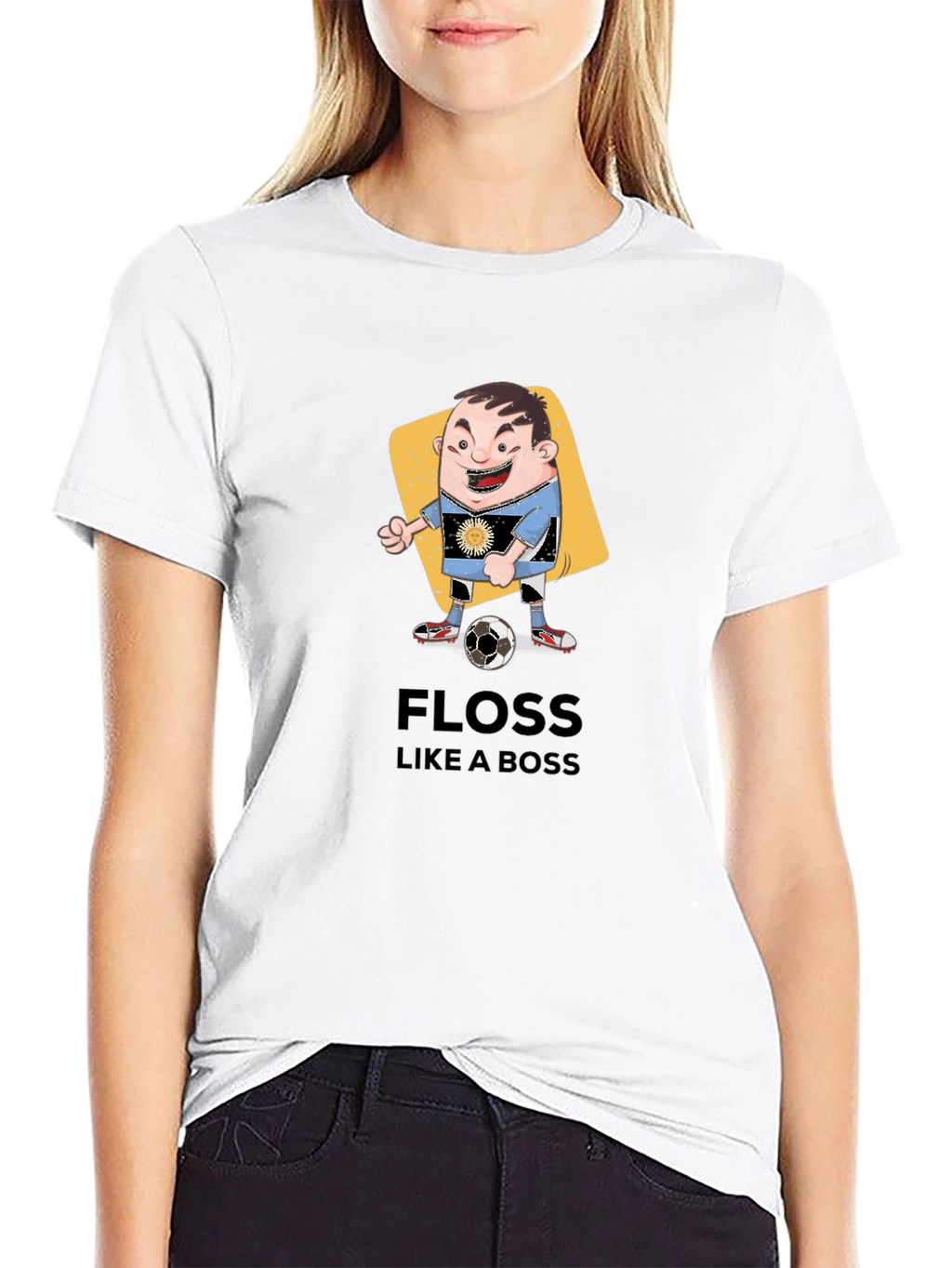 Floss Like a Boss Cartoon Soccer Player T-Shirt