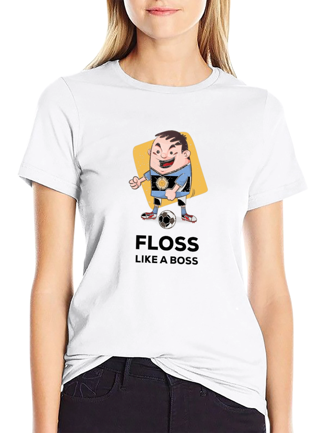 Floss Like a Boss Cartoon Soccer Player T-Shirt