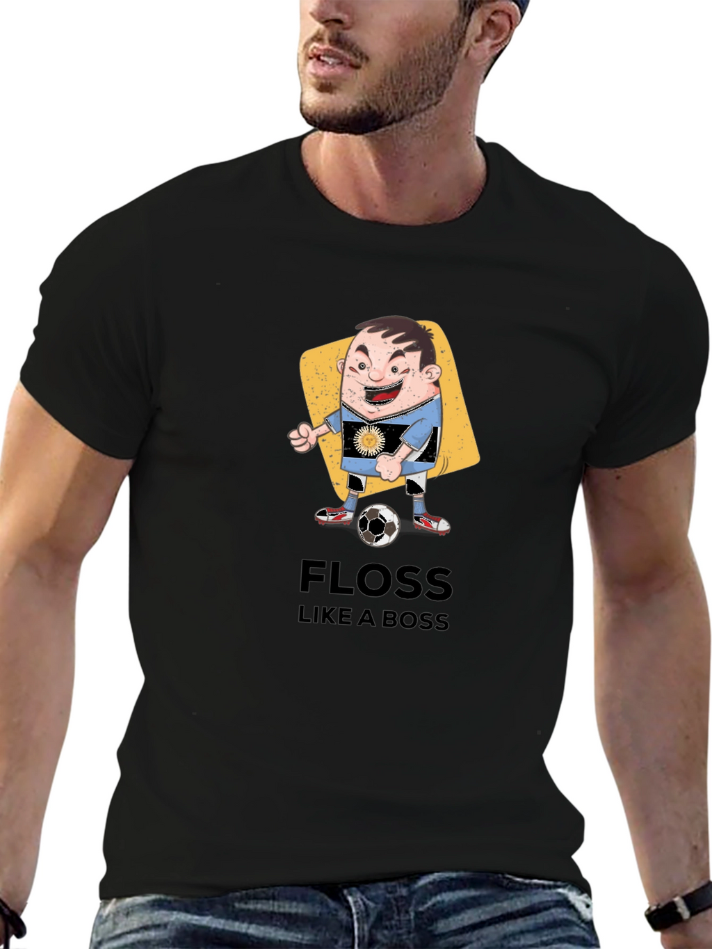 Floss Like a Boss Cartoon Soccer Player T-Shirt