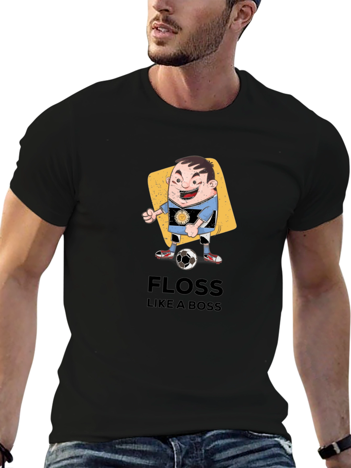 Floss Like a Boss Cartoon Soccer Player T-Shirt