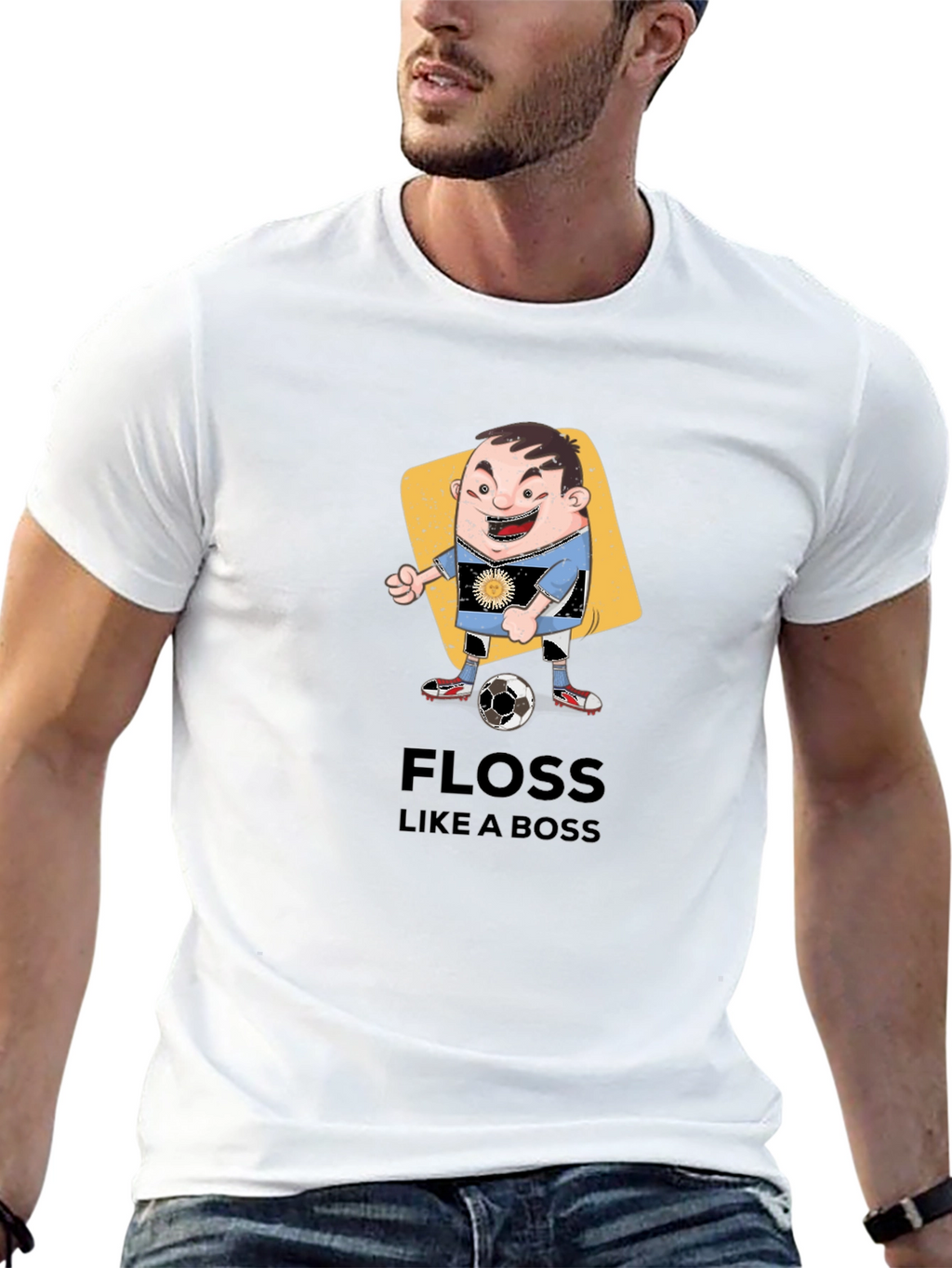 Floss Like a Boss Cartoon Soccer Player T-Shirt