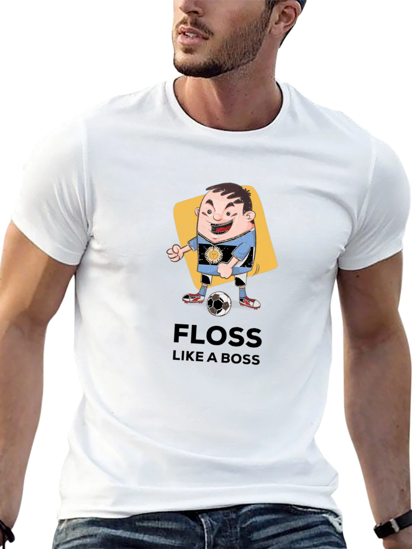 Floss Like a Boss Cartoon Soccer Player T-Shirt