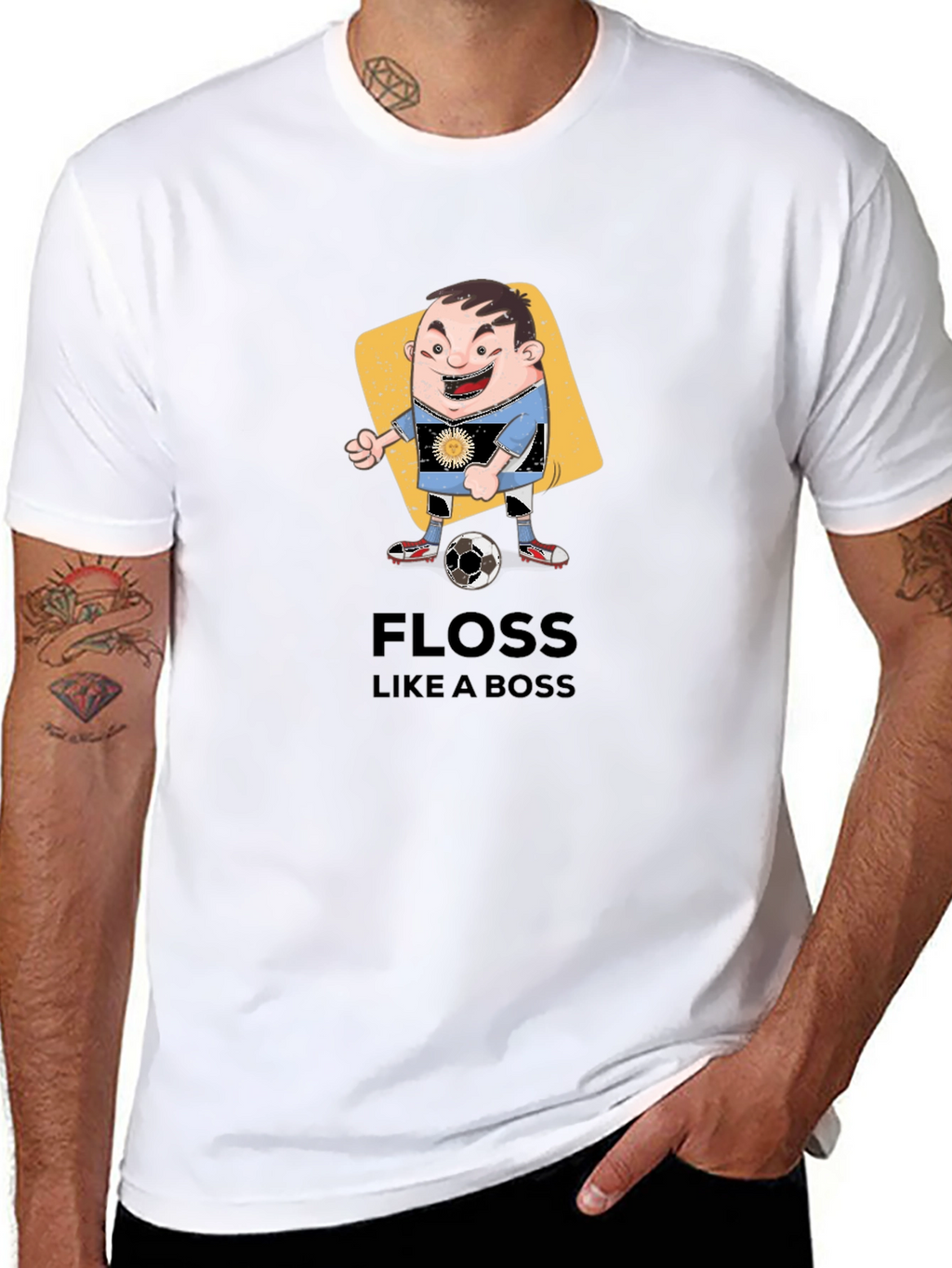 Floss Like a Boss Cartoon Soccer Player T-Shirt