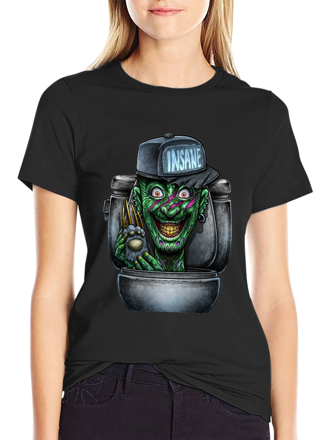 Insane Clown Toilet Monster Graphic T-Shirt