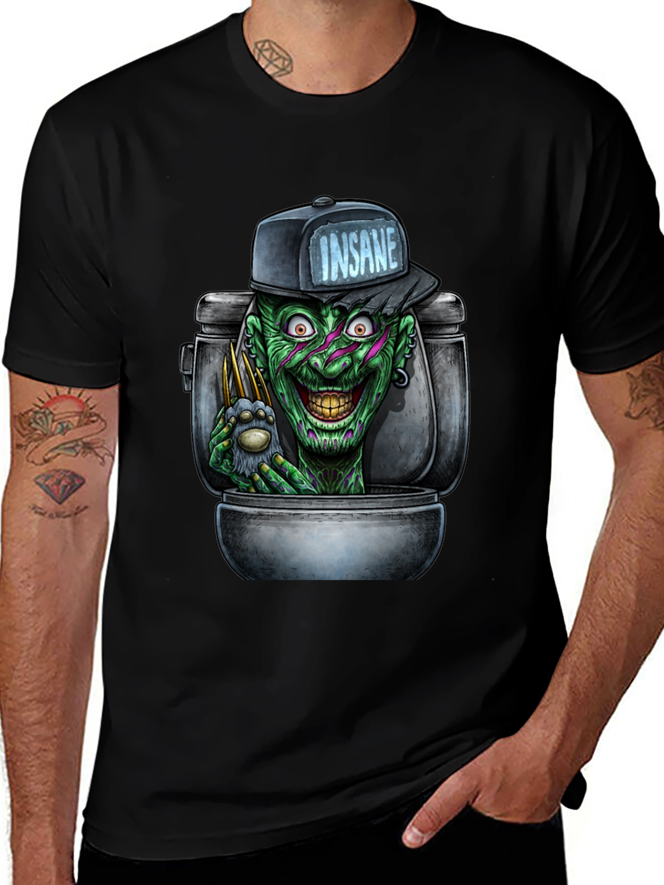 Insane Clown Toilet Monster Graphic T-Shirt