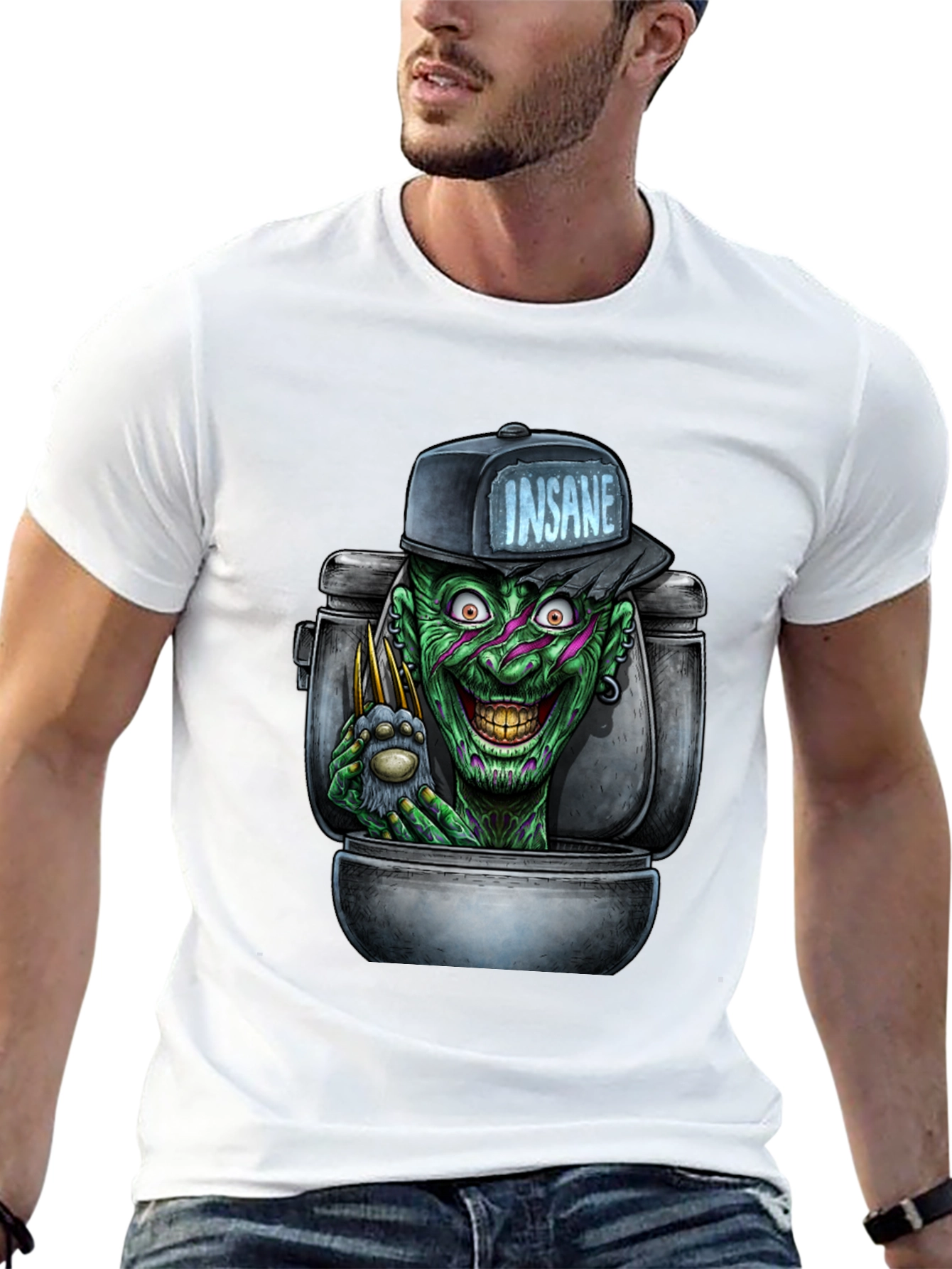 Insane Clown Toilet Monster Graphic T-Shirt